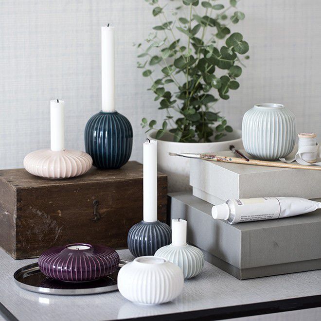 Portavelas de cerámica HAMMERSHØI Kahler Design