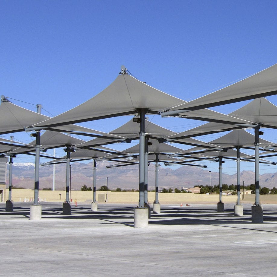 Membrana arquitectónica de tejido de vidrio recubierto de PVC RTC SUNSET MAINTENANCE FACILITY