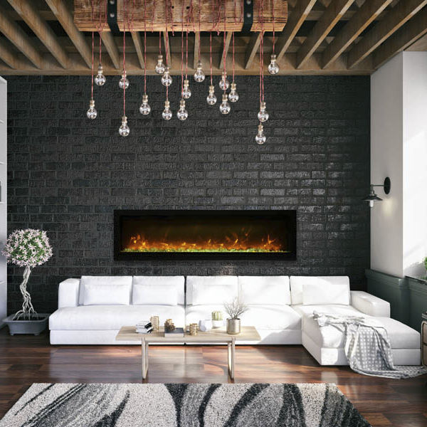 Chimenea eléctrica - SYM-60-B - Amantii - contemporánea / hogar cerrado