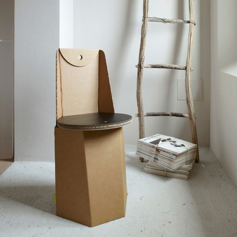 Silla contemporánea - PIEGA - Kubedesign - de cartón / para el sector