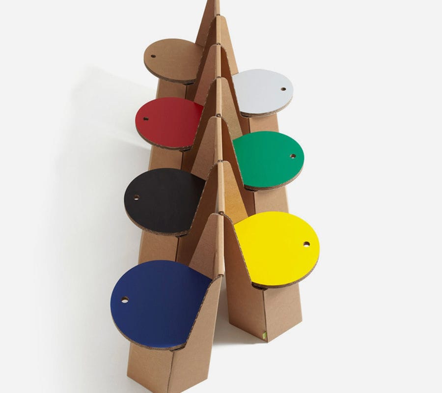 Silla contemporánea - PIEGA - Kubedesign - apilable / plegable / de cartón