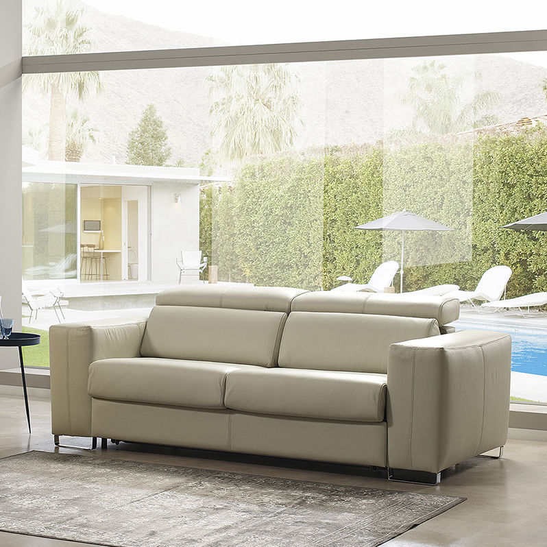 Sofá Cama - Carol - Confort Dina S.L. - Contemporáneo / Gris / De Cuero