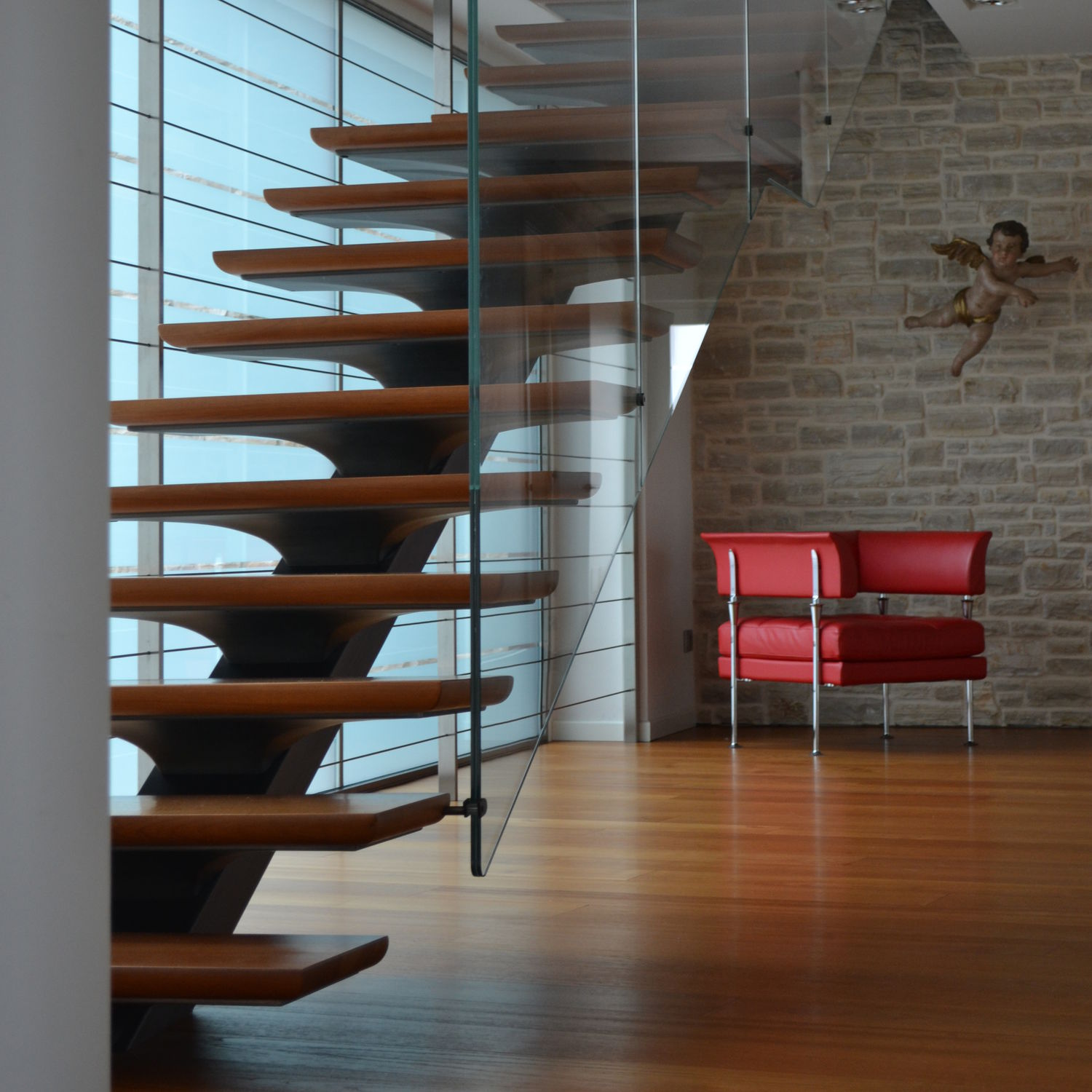 Escalera recta - 1 - Tessaro Group - contemporánea / estructura de