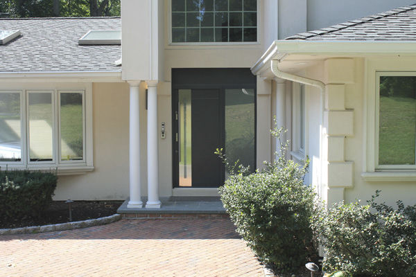 Puerta de entrada / abatible / de acero inoxidable / de seguridad - NEW