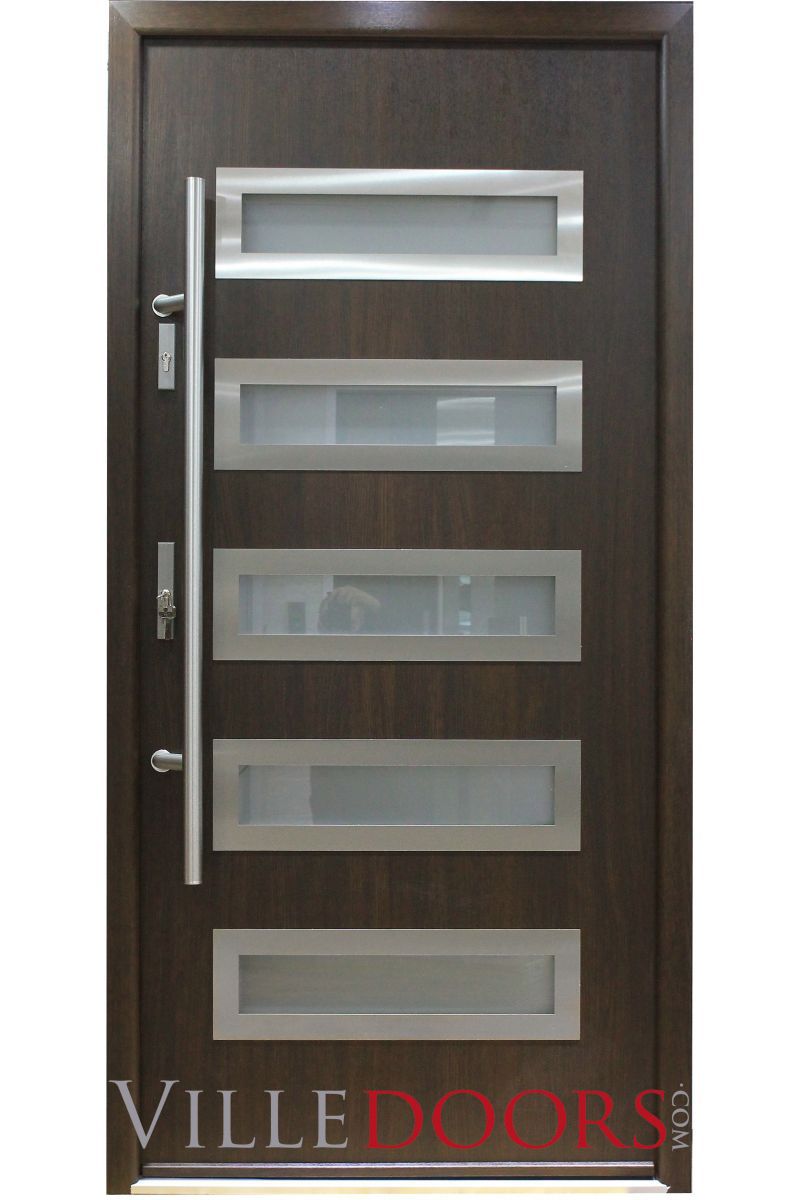 Puerta de entrada / abatible / de acero inoxidable / de seguridad