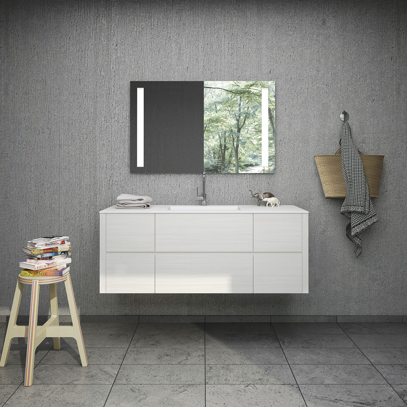 Mueble de lavabo doble - Velvet - NOVEL BATHROOM FURNITURE - mural / de
