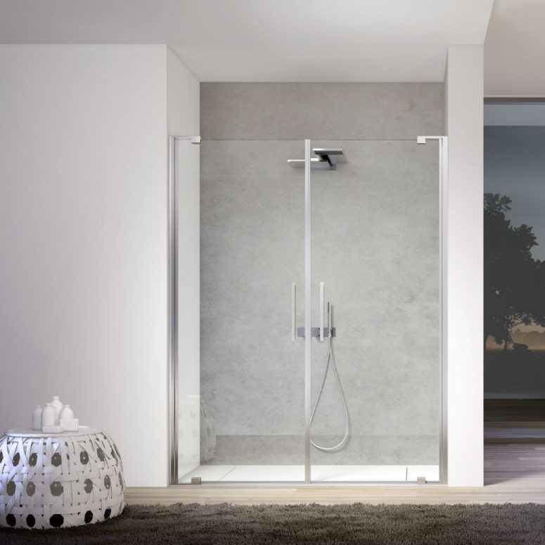 Cabina de ducha de vidrio - SLIM - Disenia - de esquina / con puerta