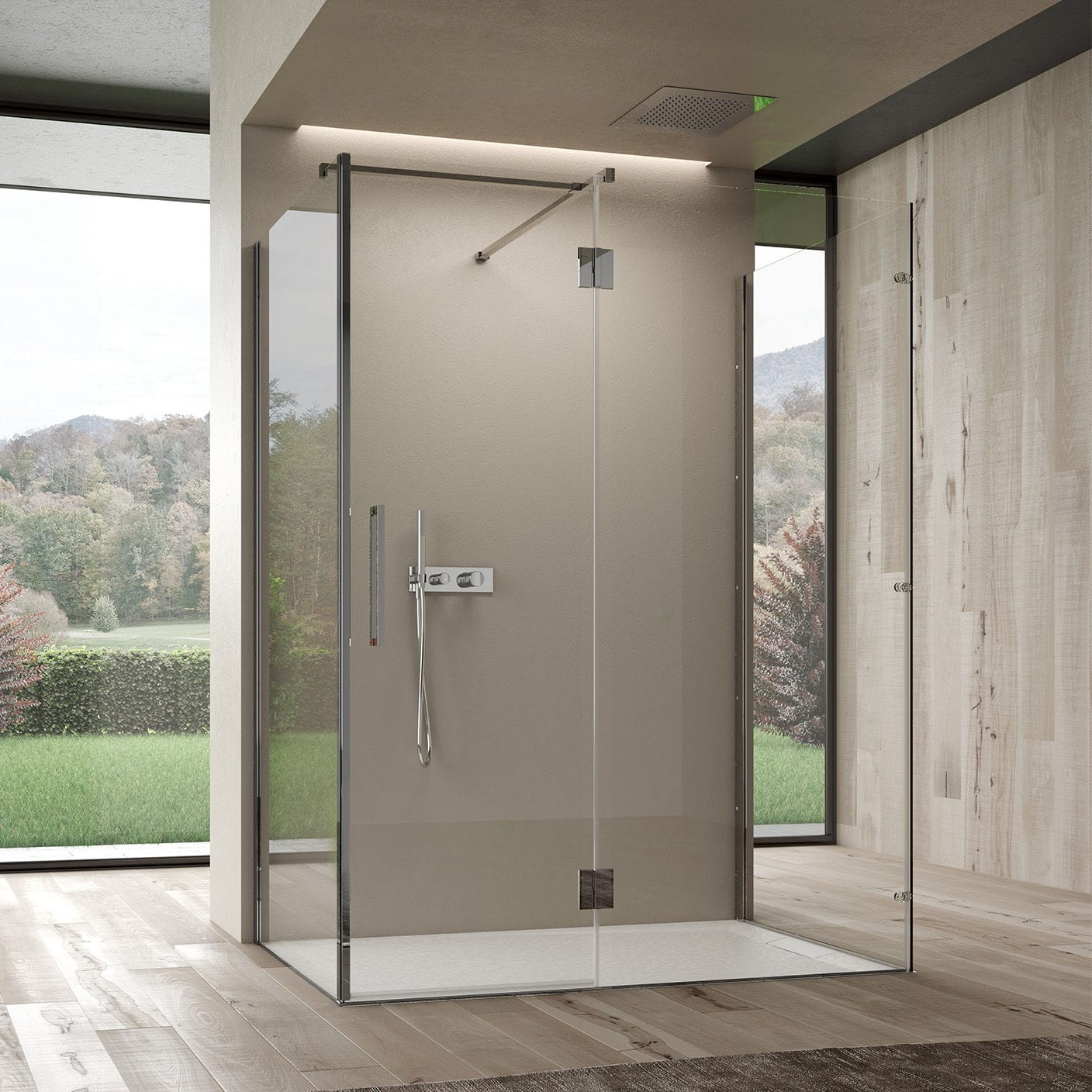 Cabina de ducha de vidrio - EASY - Disenia - rectangular / con puerta