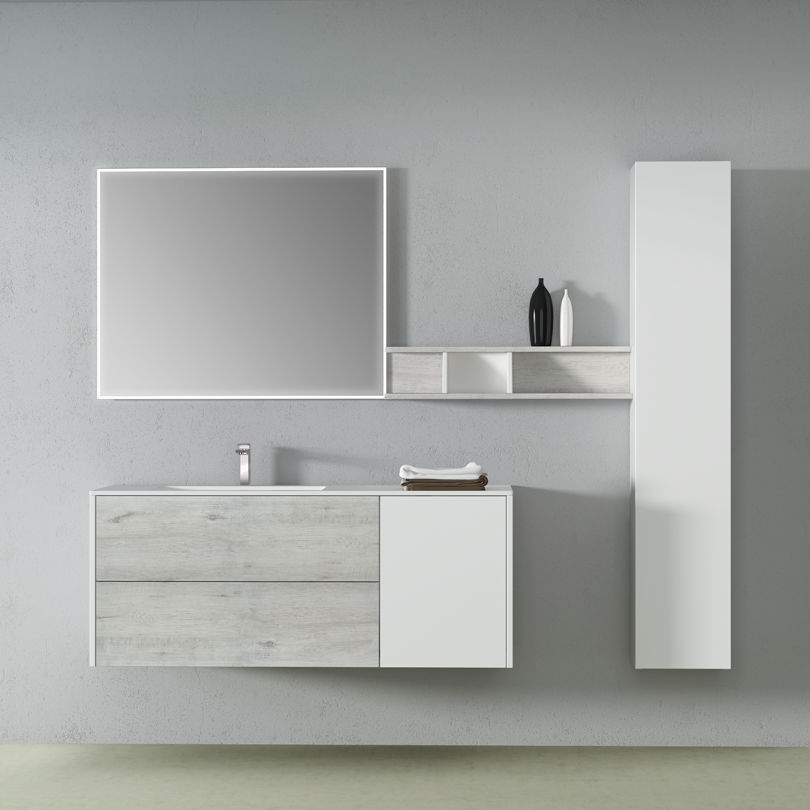 Mueble de lavabo suspendido - PLAY PUSH - Decosan - de madera lacada