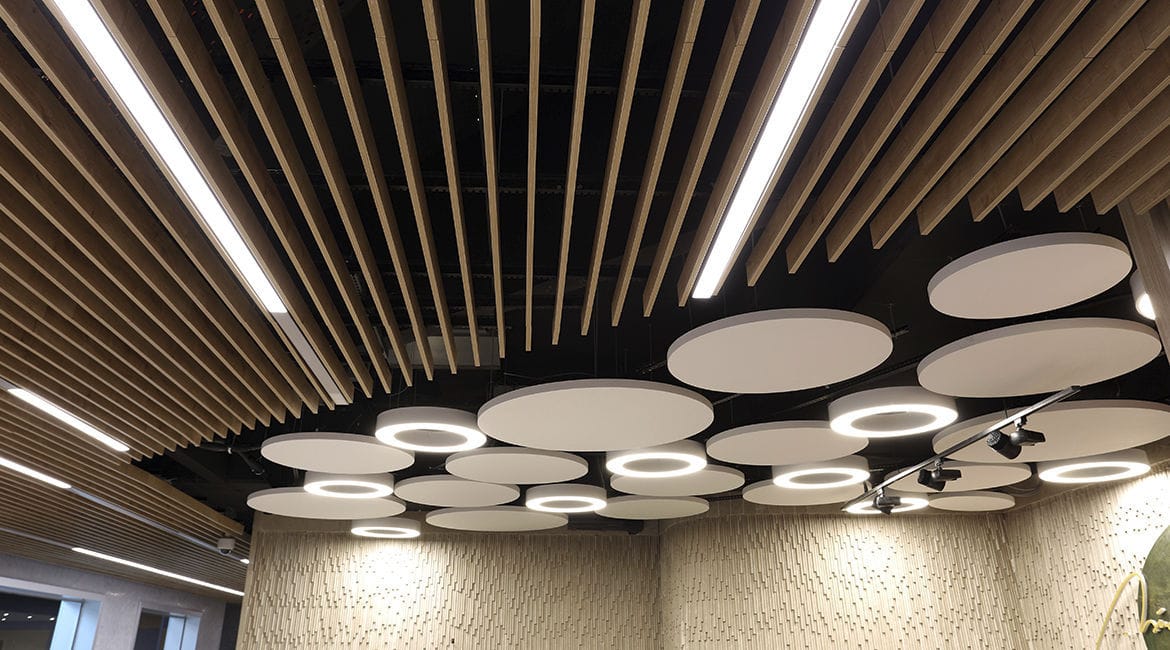 Falso techo de tejido - CANOPY - Aktav Acoustic - tipo panel / acústico