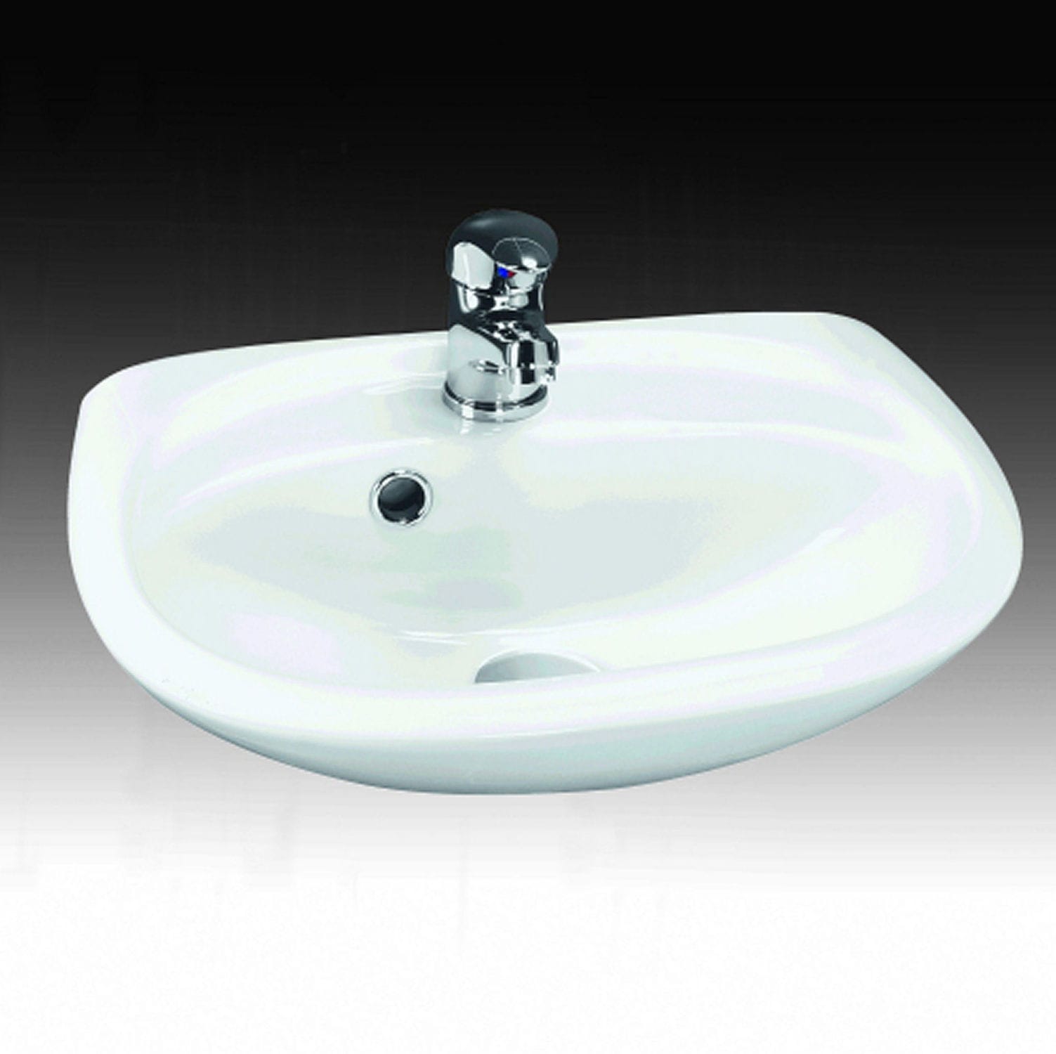 Lavabo suspendido - 12361XX2 - Valadares - de media luna / de cromo