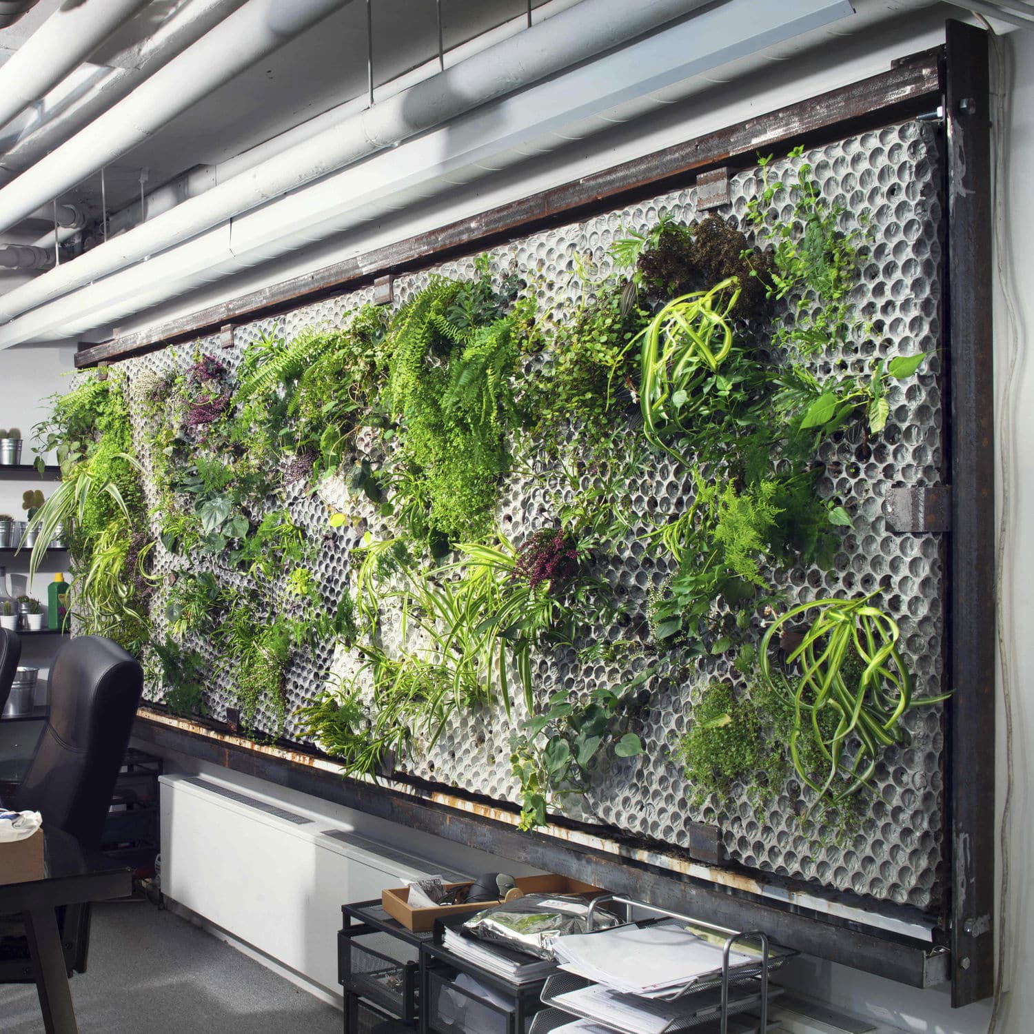 Muro vegetal de interior - STUDIOVERKET - butong - con estructura modular