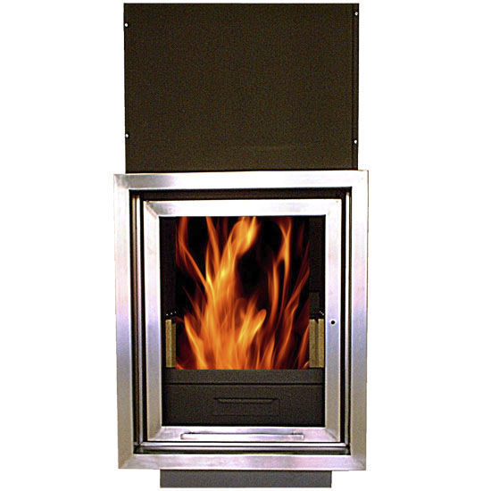 Chimenea con puerta retráctil - HSE 80 VISION INOX - Chimeneas Campos S