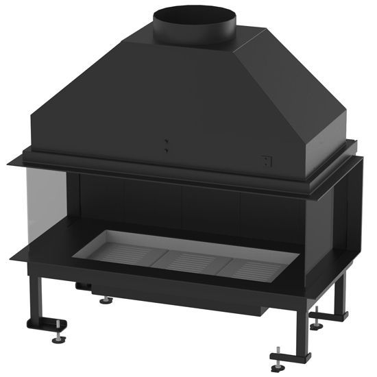 Chimenea de leña / contemporánea / hogar abierto / empotrable - ALT 40