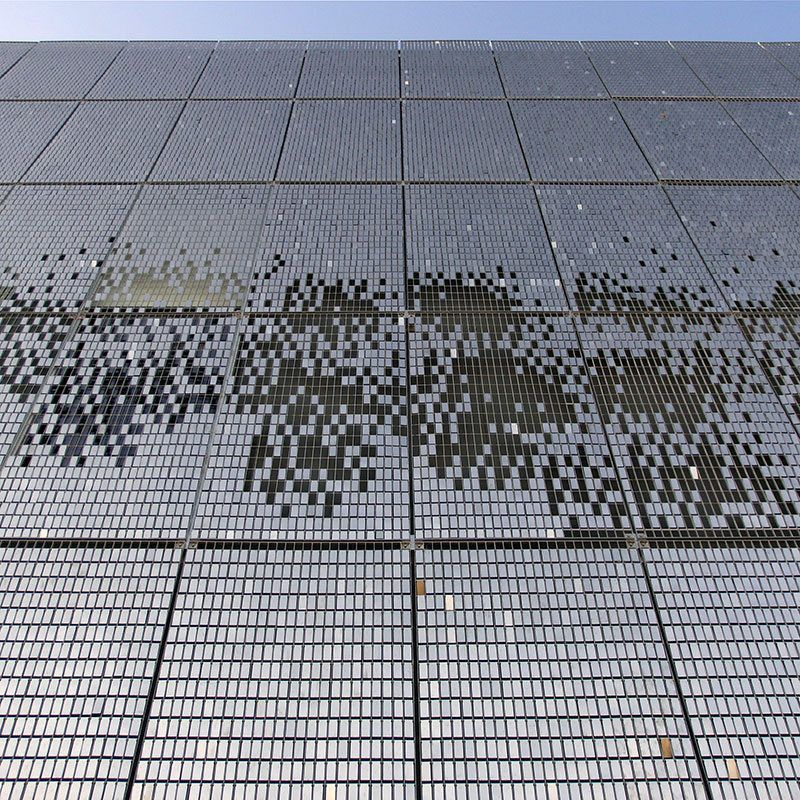 Revestimiento de pared de acero inoxidable - STEREO-KINETIC - LANG AND