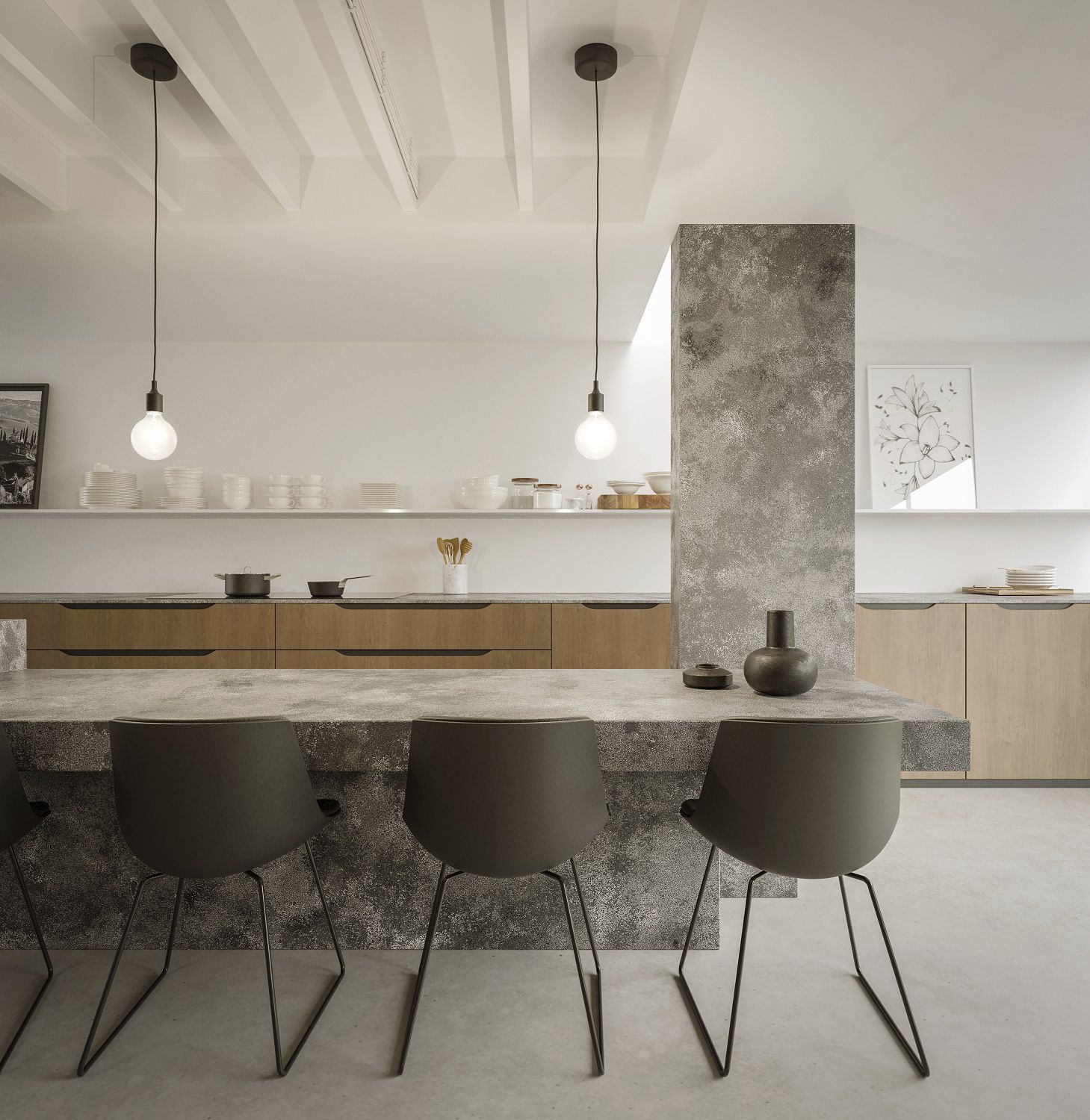 Placa de piedra de cuarzo - RESIDENTE DARK - Technistone a.s. - para