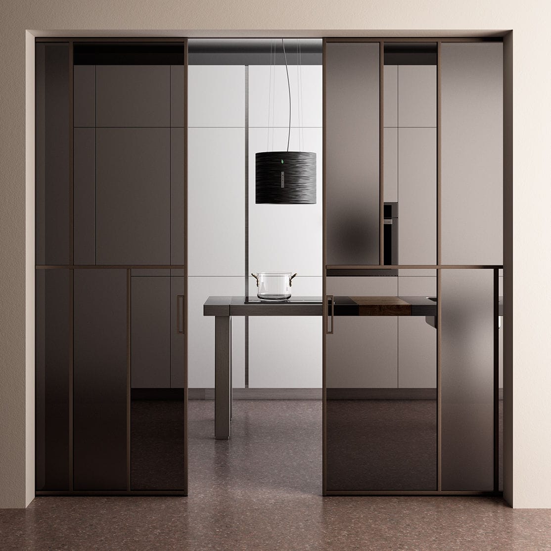 Puerta de interior - CÉLINE - ALBED - de aluminio anodizado / corredera