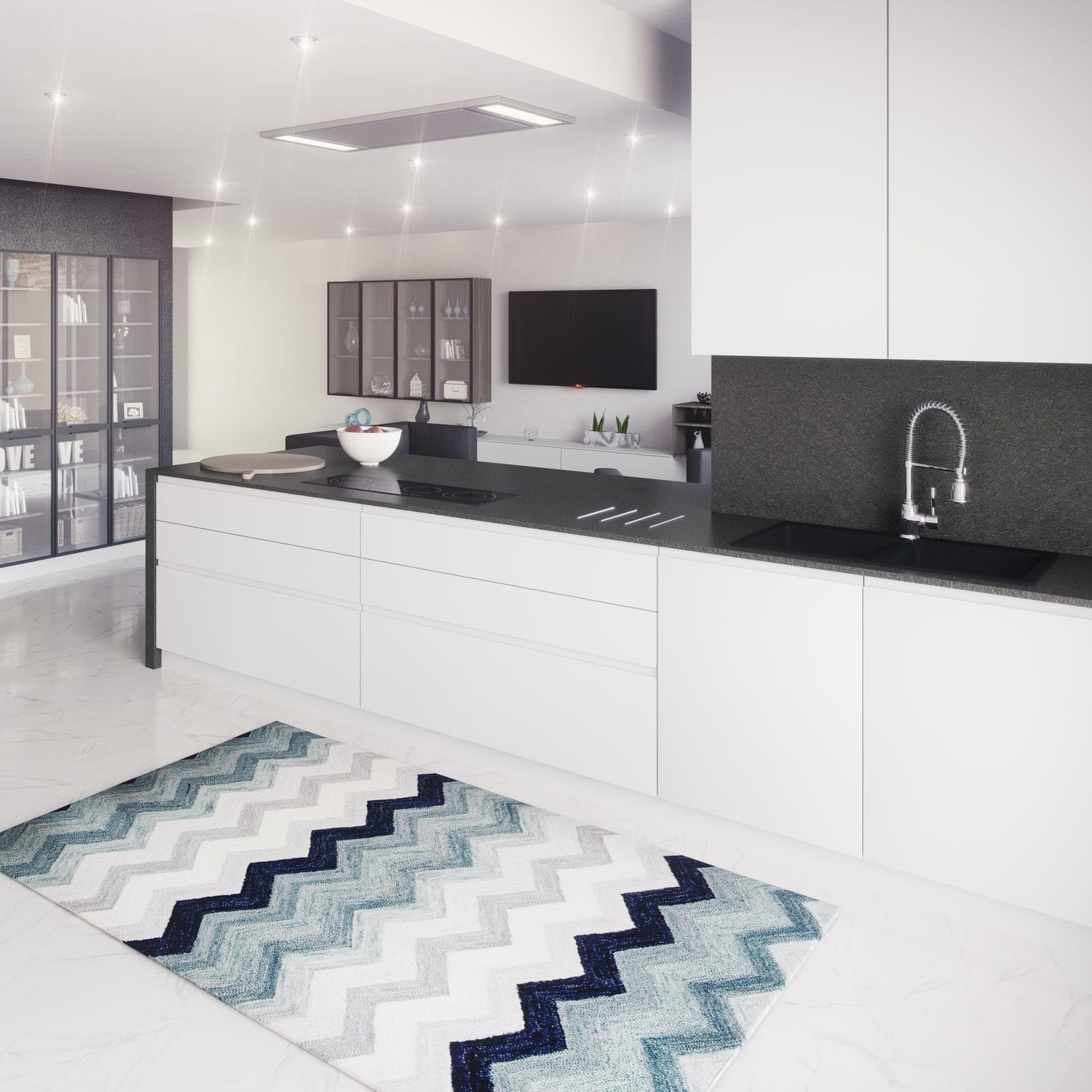 Cocina contemporánea - ONE - BC3 - de madera / lacada / sin pomos