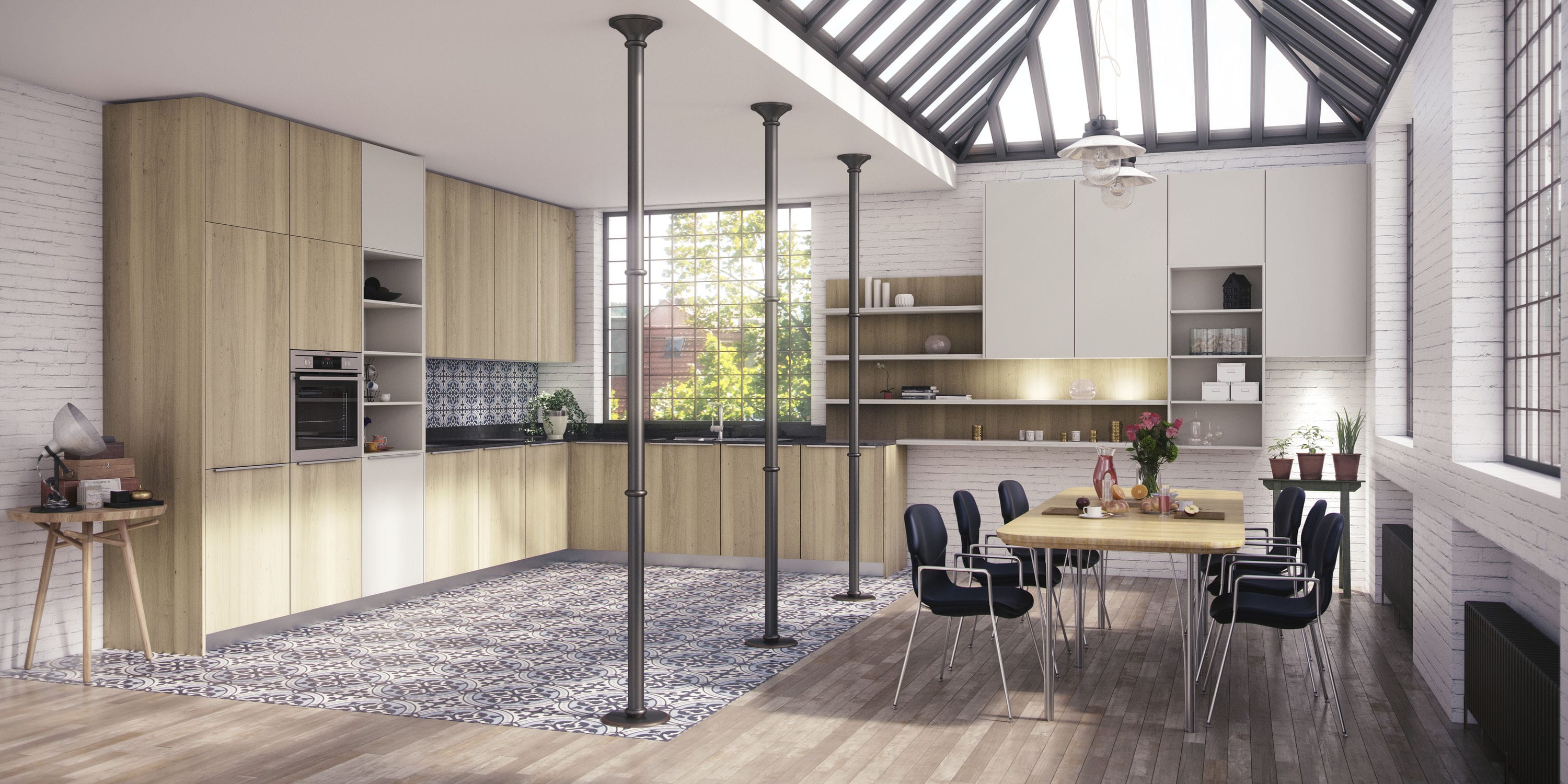 Mueble de cocina de madera - PLANET OLMO NATURAL / CACHEMIR - BC3