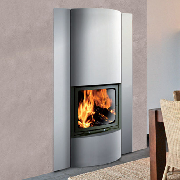 Hogar cerrado de leña - GIOVE - LineaVz - de 1 cara / de acero