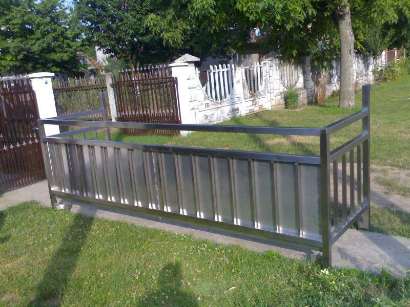 Barandilla de acero inoxidable / con paneles / de exterior / para