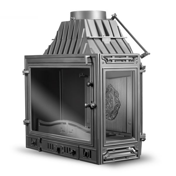 Chimenea insertable de esquina - W3 PB - kawmet - de leña / de