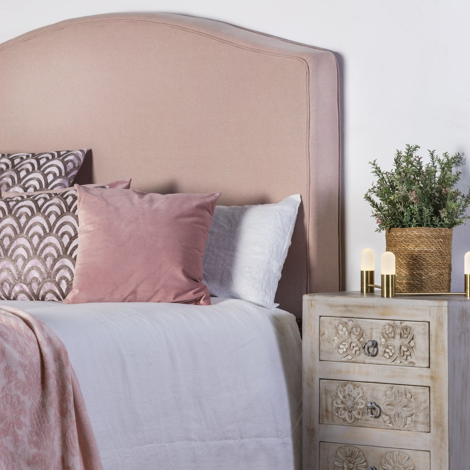 DHOME Cabecero De Terciopelo Liso Alta Gama Moderno Cabezal Tapizado Cama Lujo Dormitorio Acolchado Gris Claro 110x50cm 92567683