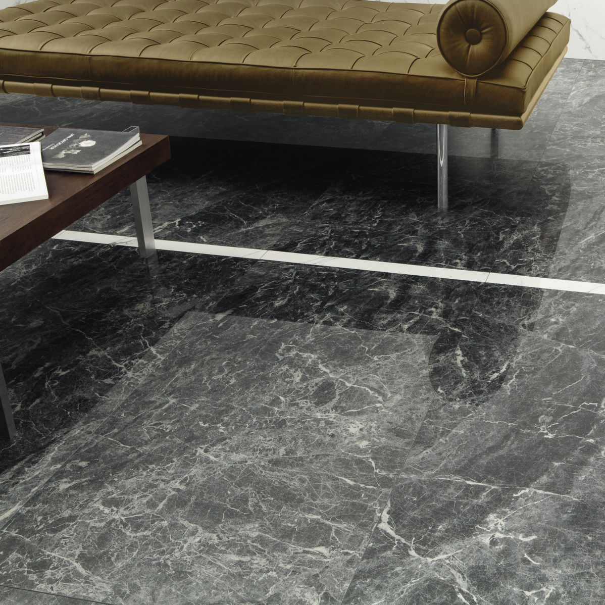 Baldosa aspecto mármol - ANIMA : GREY ST.LAURENT - CERAMICHE CAESAR