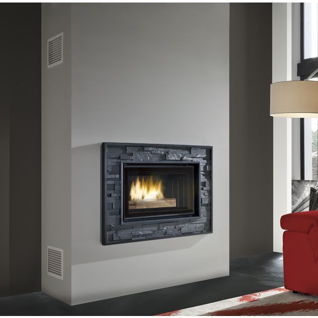 Chimenea de leña - GRAPHITE - Cheminées de Chazelles - contemporánea