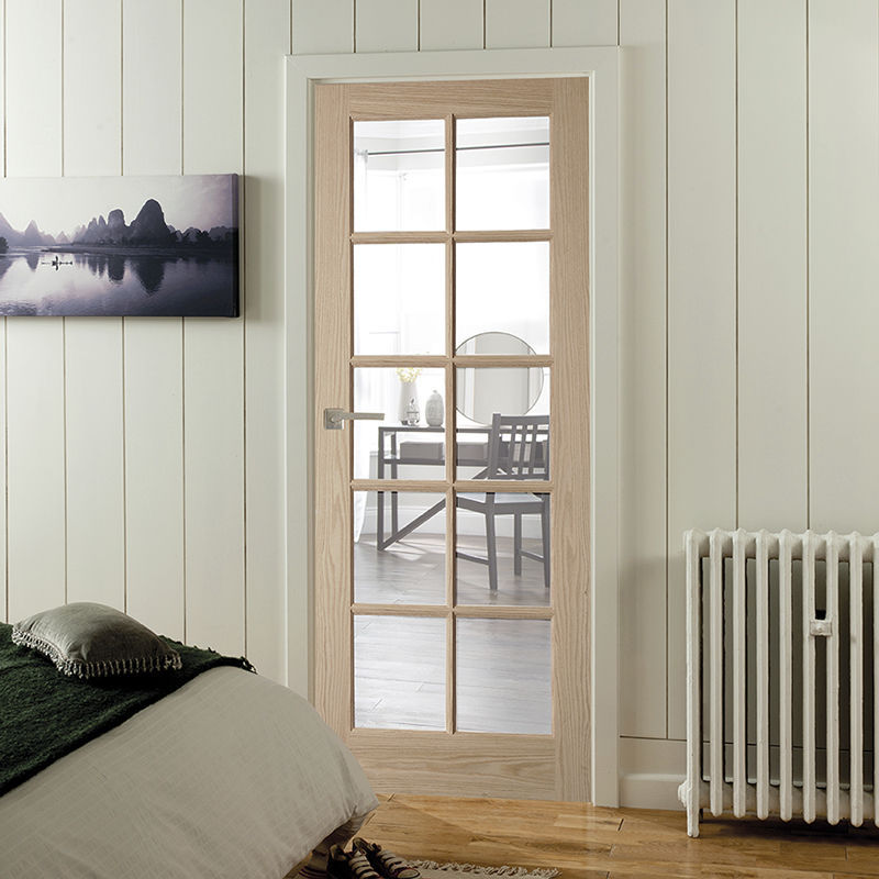 Puerta de interior - OREGON : LIGHT CLEAR - JELD-WEN - de roble blanco