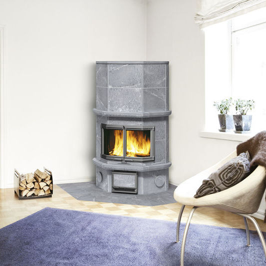 Estufa de leña - KTU1337/91 - TULIKIVI - de esquina / de esteatita