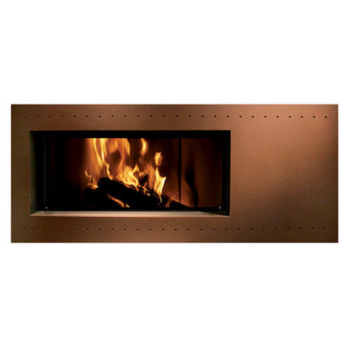 Chimenea de leña / contemporánea / hogar cerrado / de doble cara