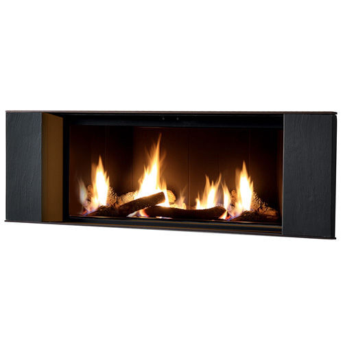 Chimenea de leña / contemporánea / hogar cerrado / de doble cara