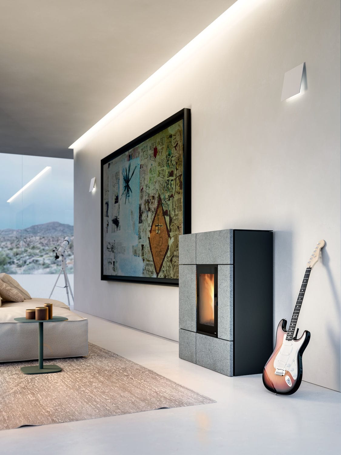 Estufa de pellets / de acero / de piedra / contemporánea - STREAM - MCZ