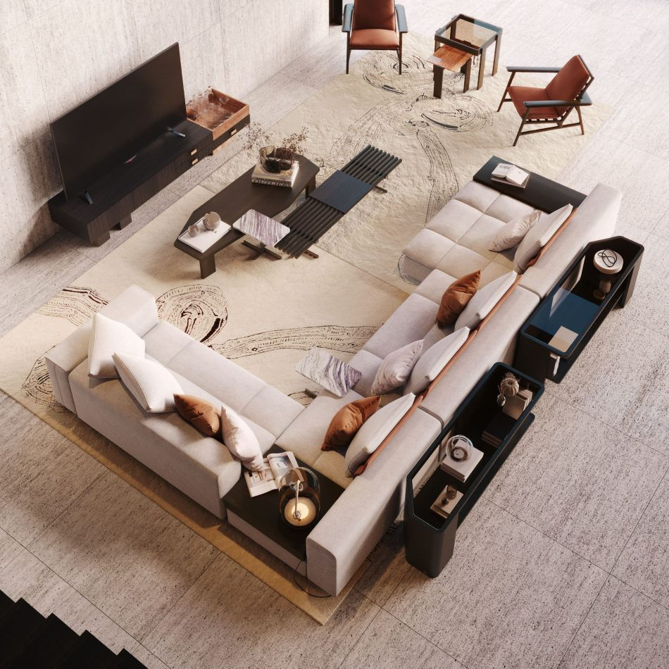 Sofá modular Margem Stylish Club contemporáneo / para salón / verde