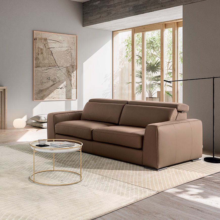 Sofá de esquina cast calligaris contemporáneo / marrón / color