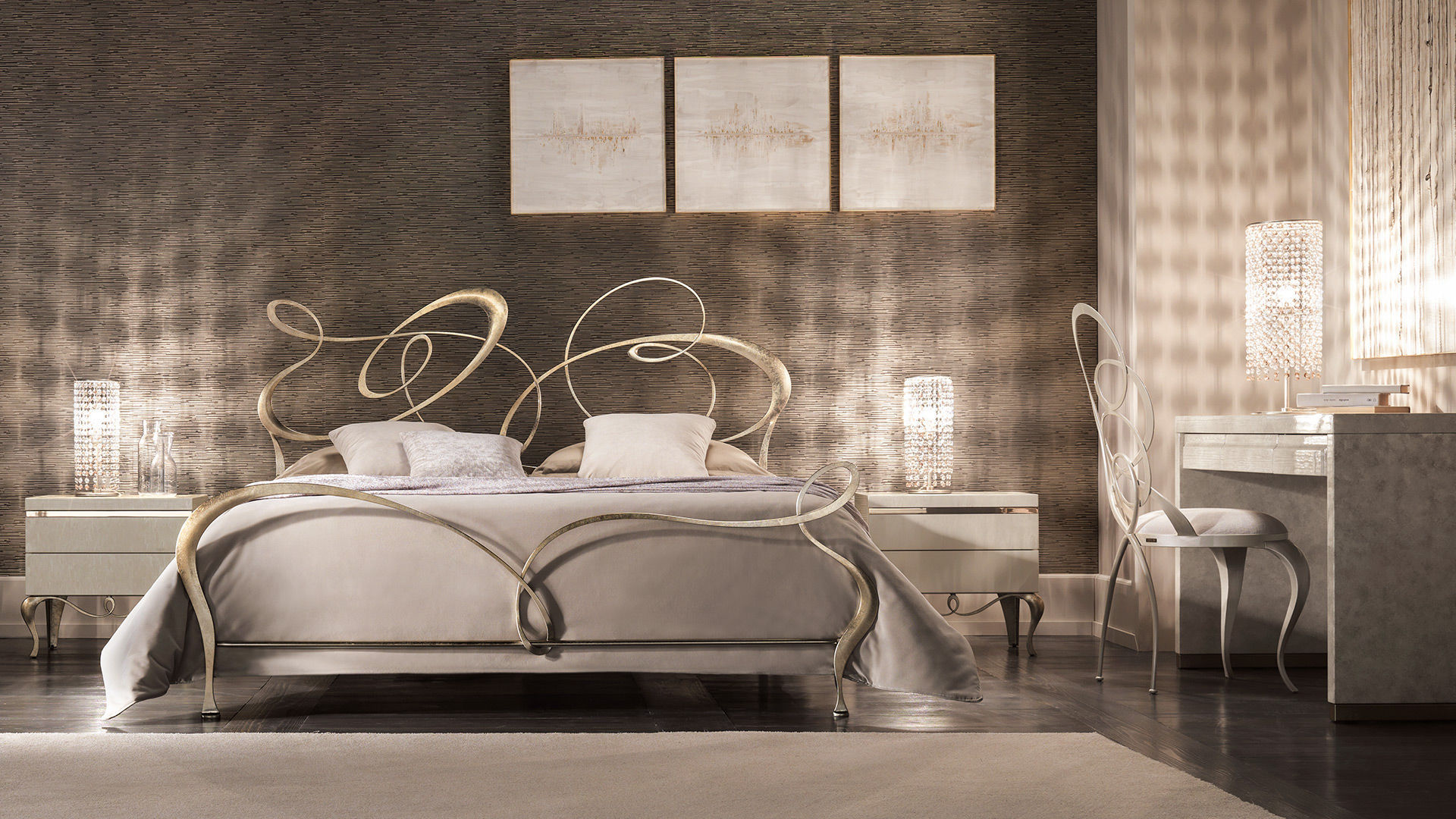 Cama de matrimonio - GHIRIGORI - CANTORI - de diseño nuevo barroco / de