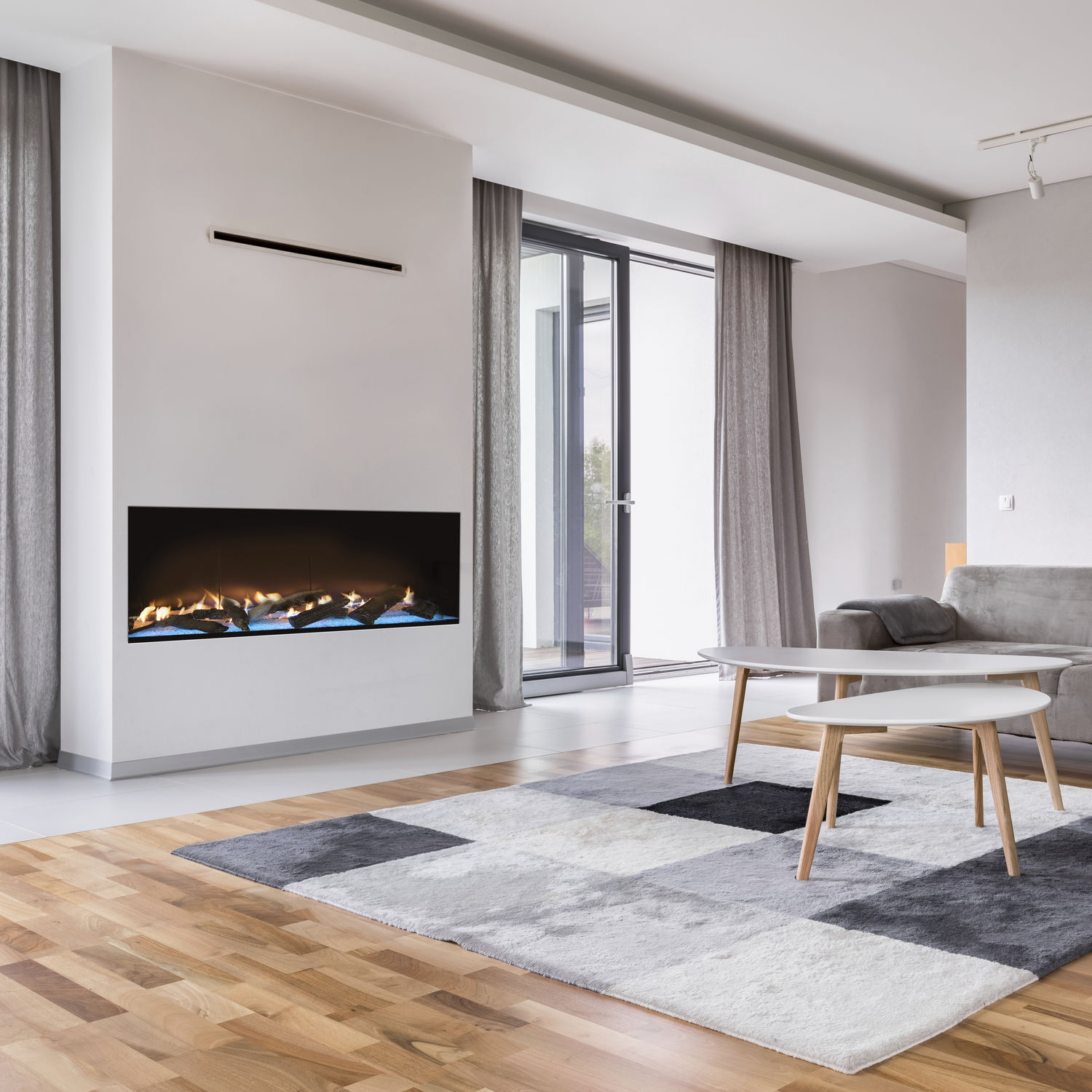 Chimenea de gas / contemporánea / cerrada / de esquina - SINATRA 2400