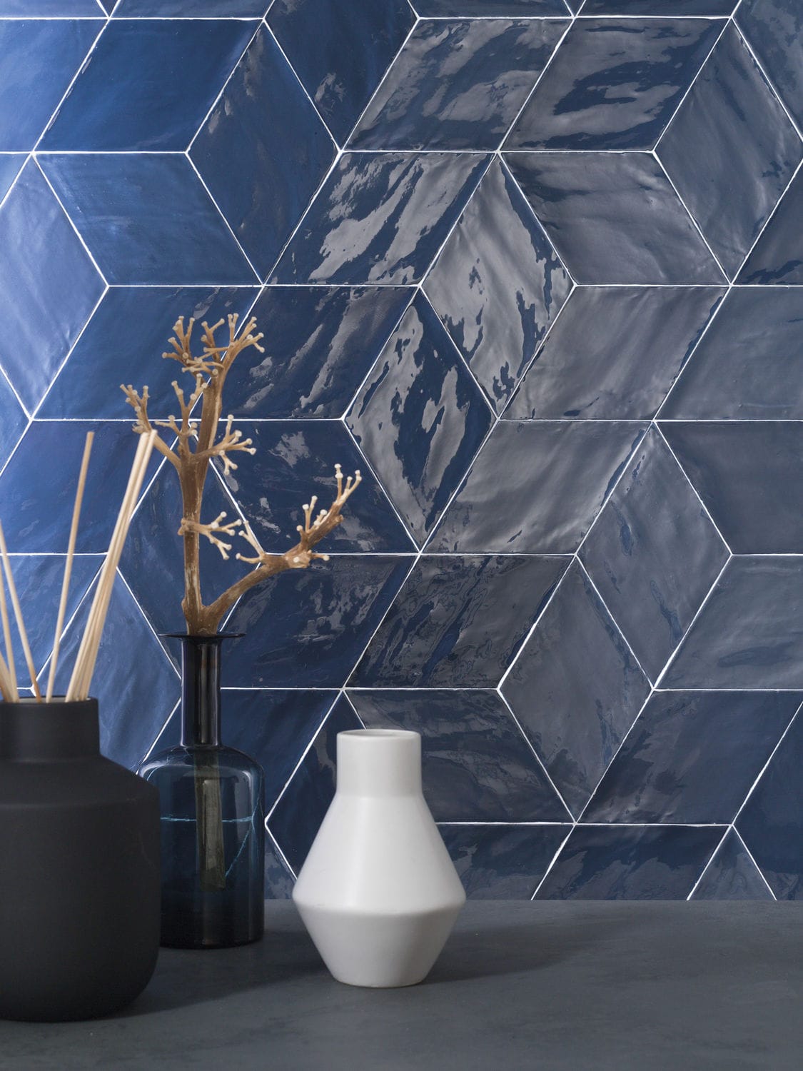 Baldosa de interior / de pared / de cerámica / pulida - RHOMBUS - L