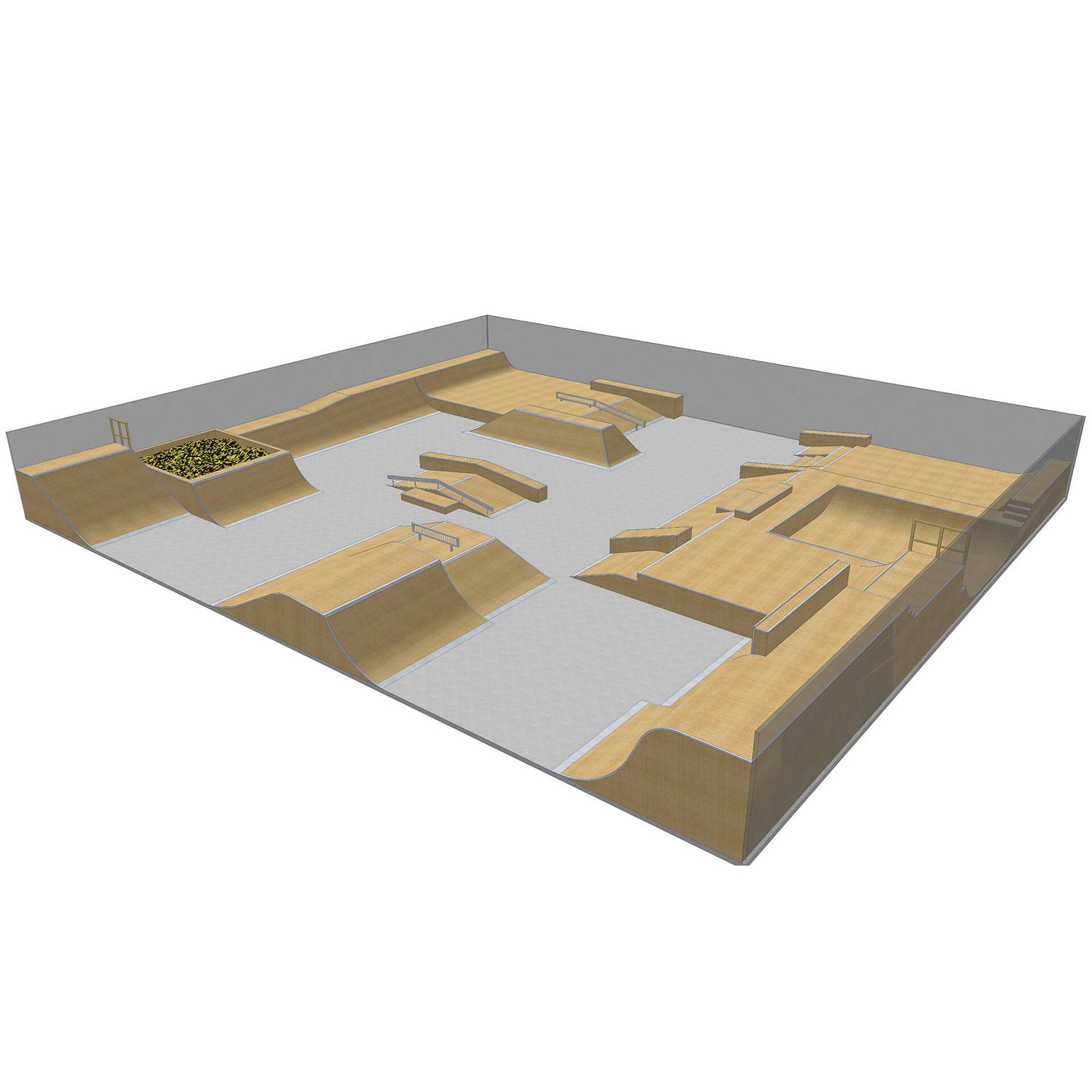 Skatepark de madera MODULAR 012150 Techramps modular