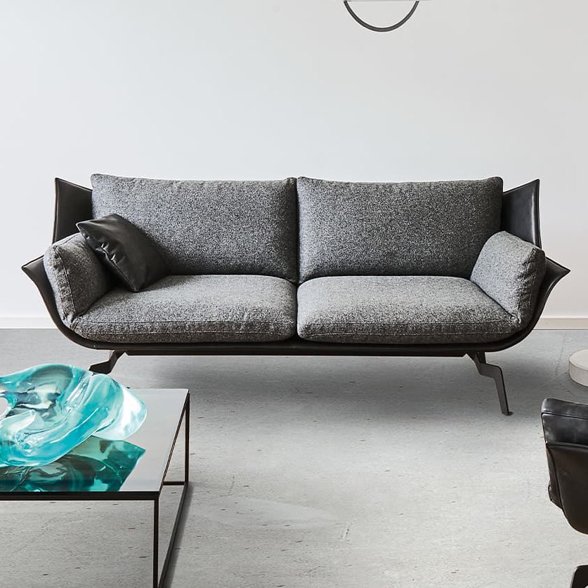 Sofá contemporáneo LOFT Interprofil gris / de tejido / de cuero