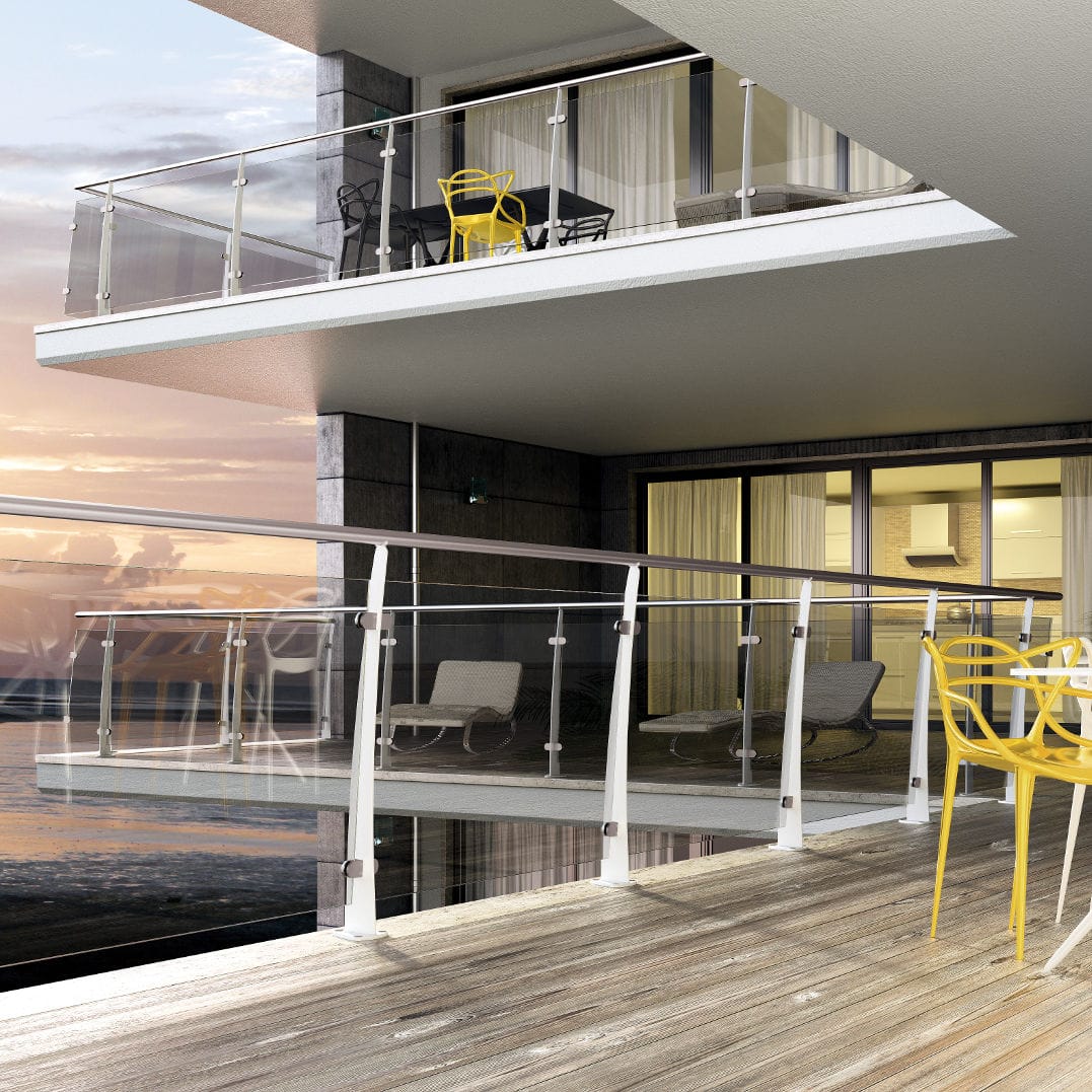 Barandilla de vidrio ROD200 RG Mobirolo de acero Barandilla de vidrio ROD200 RG Mobirolo de acero