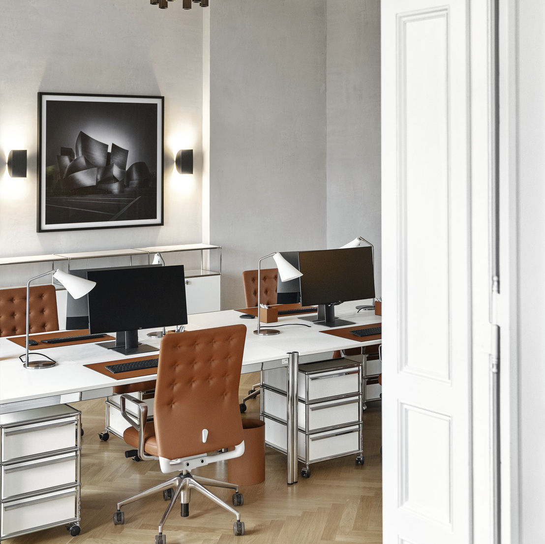 Cajonera de oficina MDF USM Haller USM Modular Furniture de metal