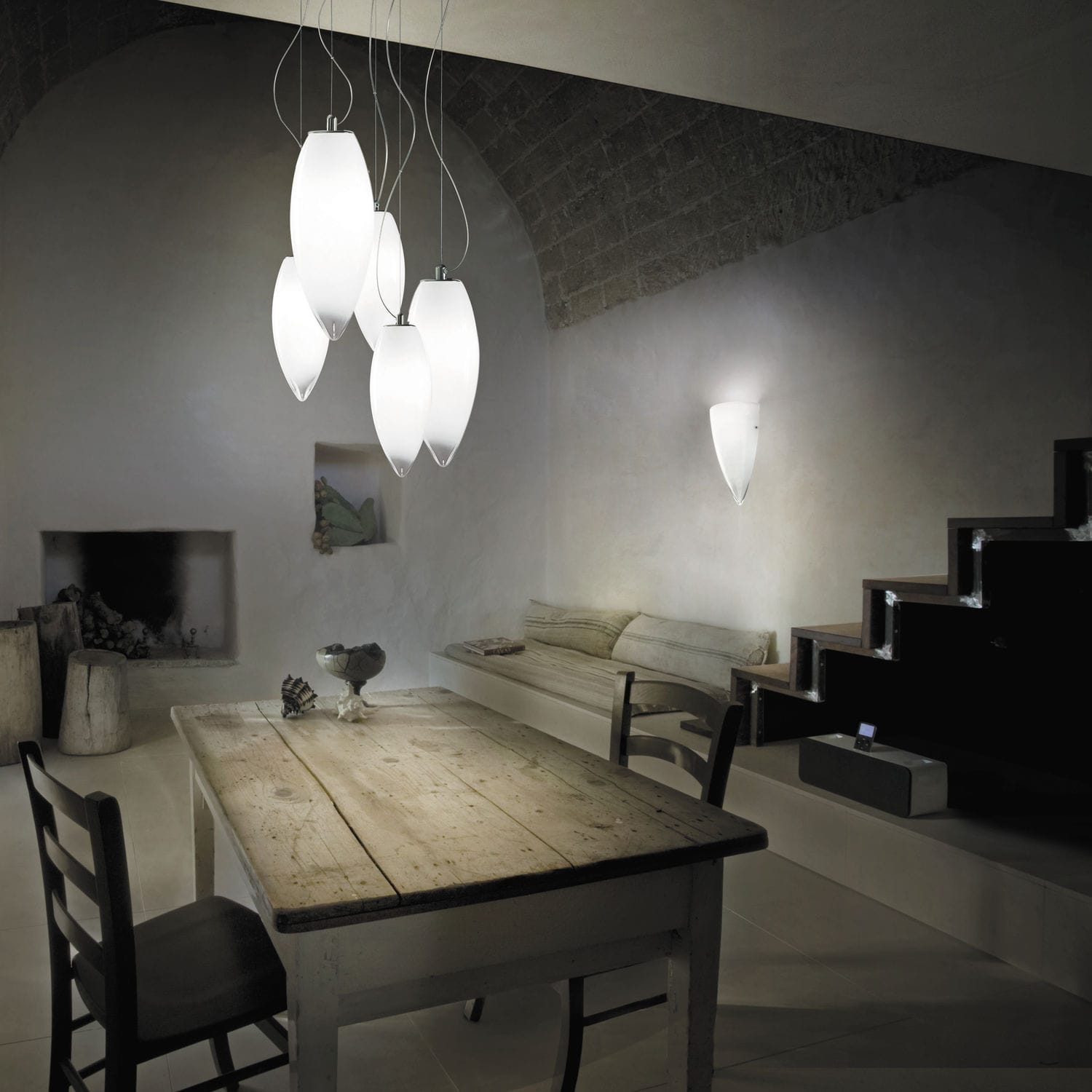 Lámpara suspendida BACO Vistosi de vidrio soplado / de cristal de