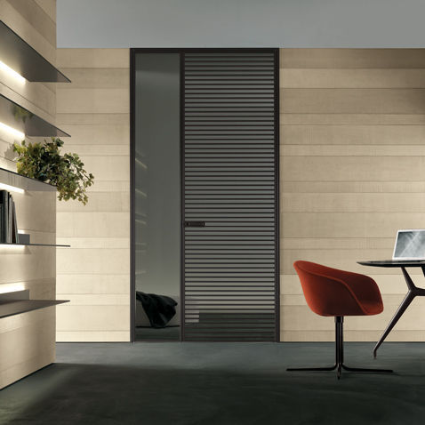 Puerta de interior - EVEN - RIMADESIO - abatible / de aluminio