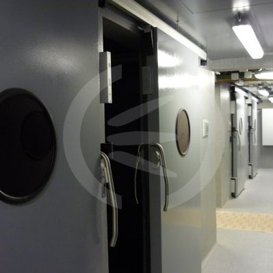 Puerta industrial corredera - RSR - Acústica Integral - de metal