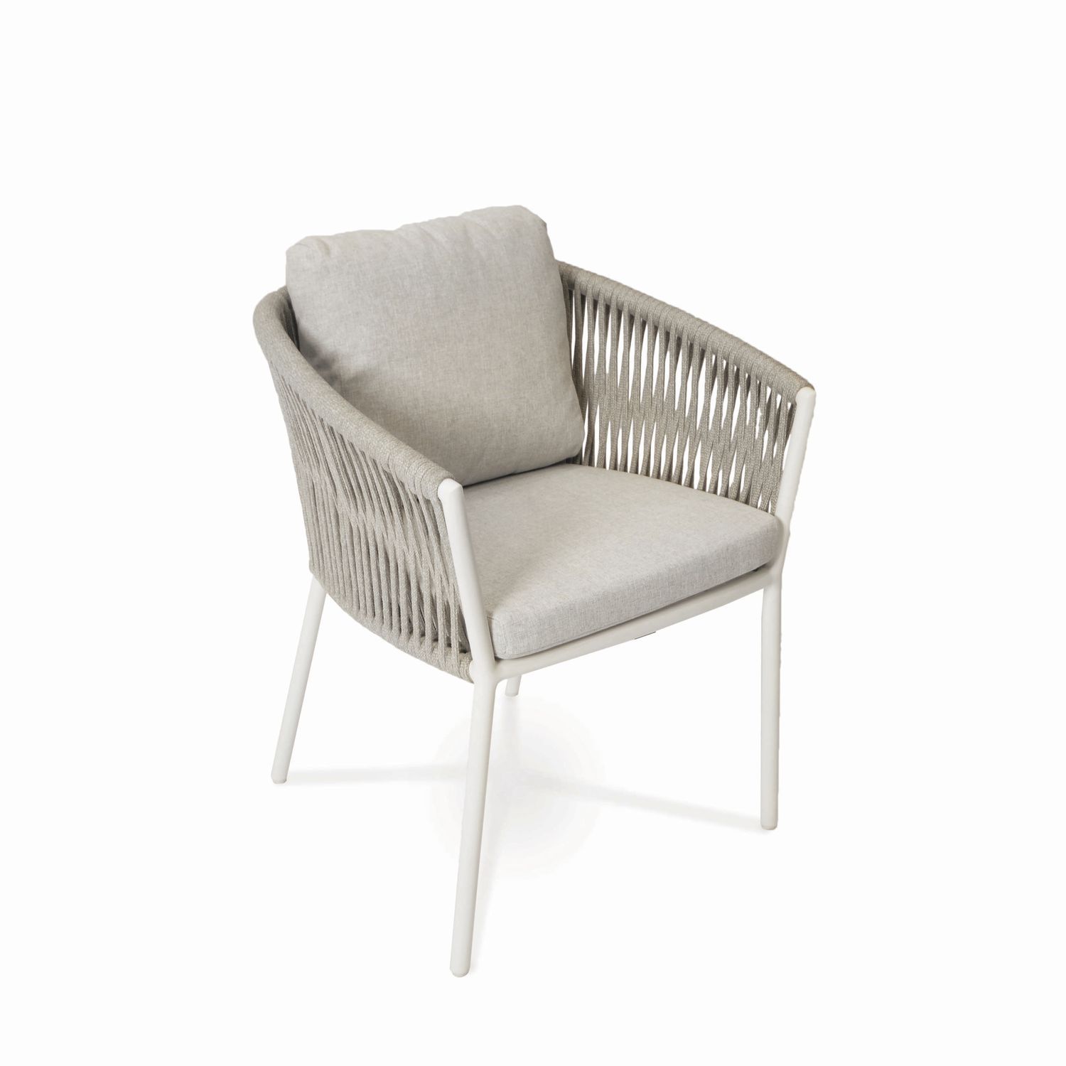 Silla de jardín contemporánea / con reposabrazos / tapizada / de