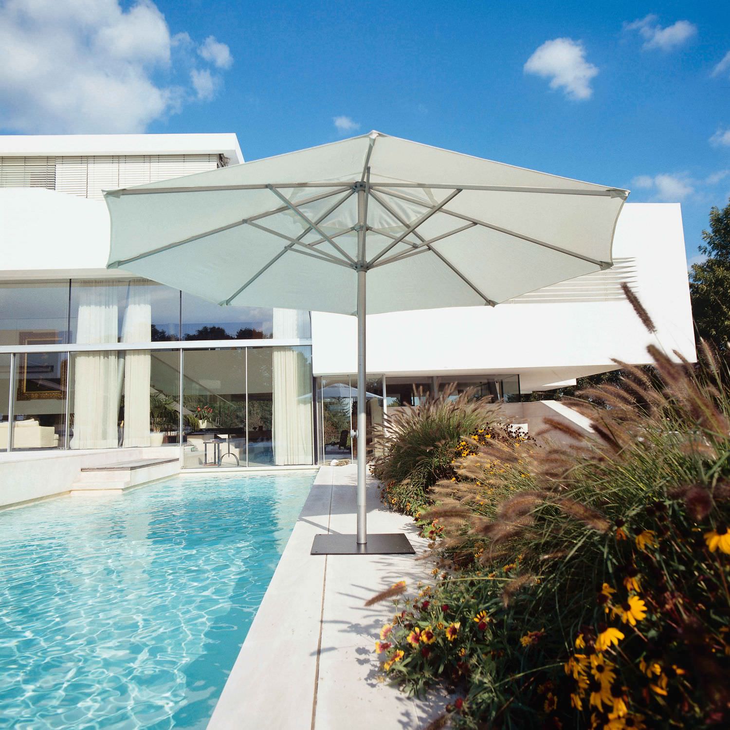 Sombrilla de madera - ALULINE - FISCHER MÖBEL - de aluminio