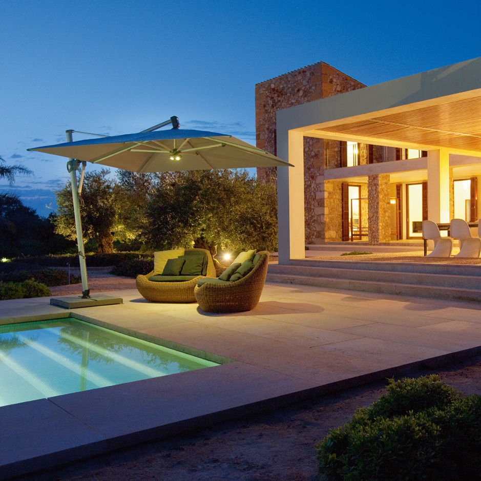 Sombrilla lateral - SOMBRANO® S+ - GLATZ AG - para restaurante / de