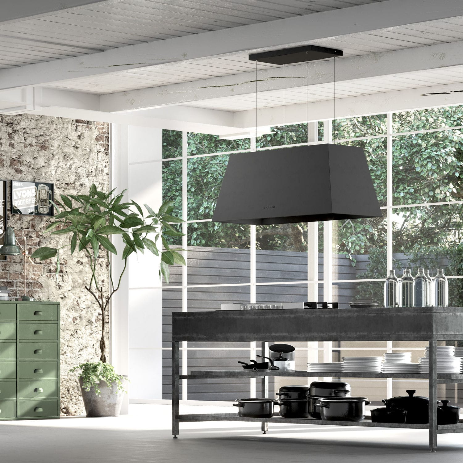 Campana extractora de isla - CHLOE' XL - Faber S.p.A - con iluminación